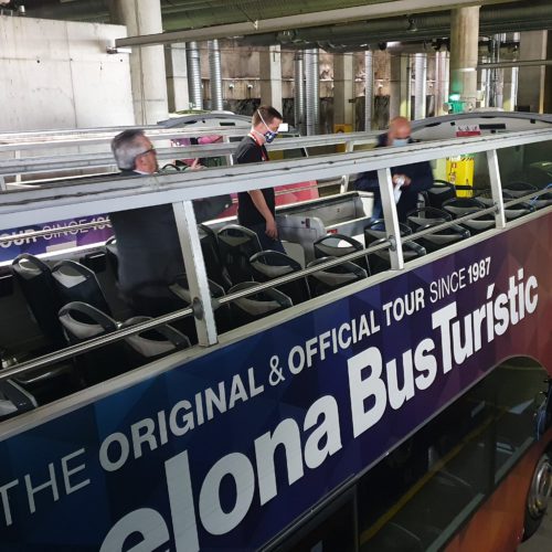 Desinfección bus turístico Bareclona